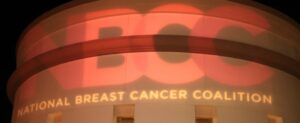 The National Breast Cancer Coalition logo displayed at Paramount Studios in Hollywood